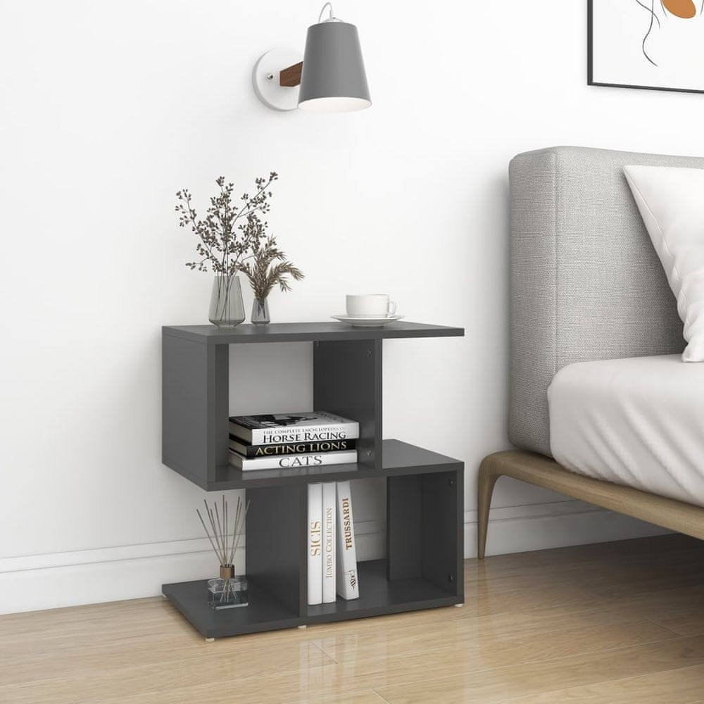 Vidaxl Nočný stolík sivý 50x30x51,5 cm drevotrieska